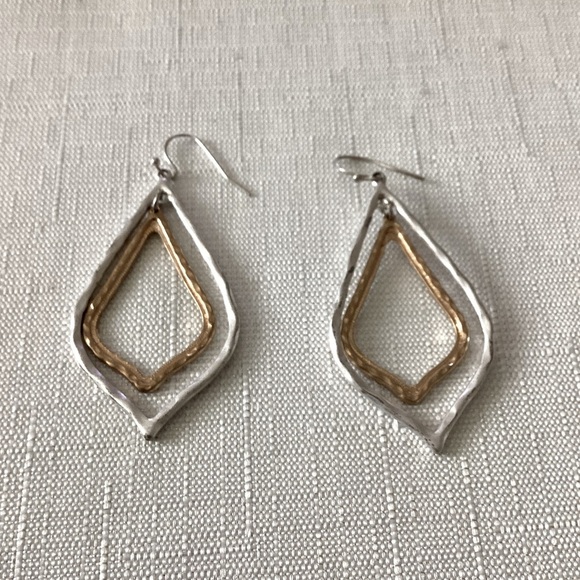 Guess Silver and Gold Drop Earrings Jewelry - Guess Silver and Gold Tone Drop Earrings